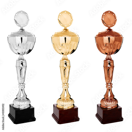Trophies,  cups - gold, silver, brown