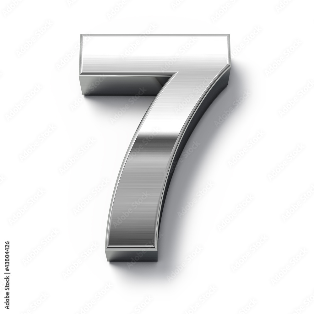 3d Metal numbers - number 7 Stock Illustration