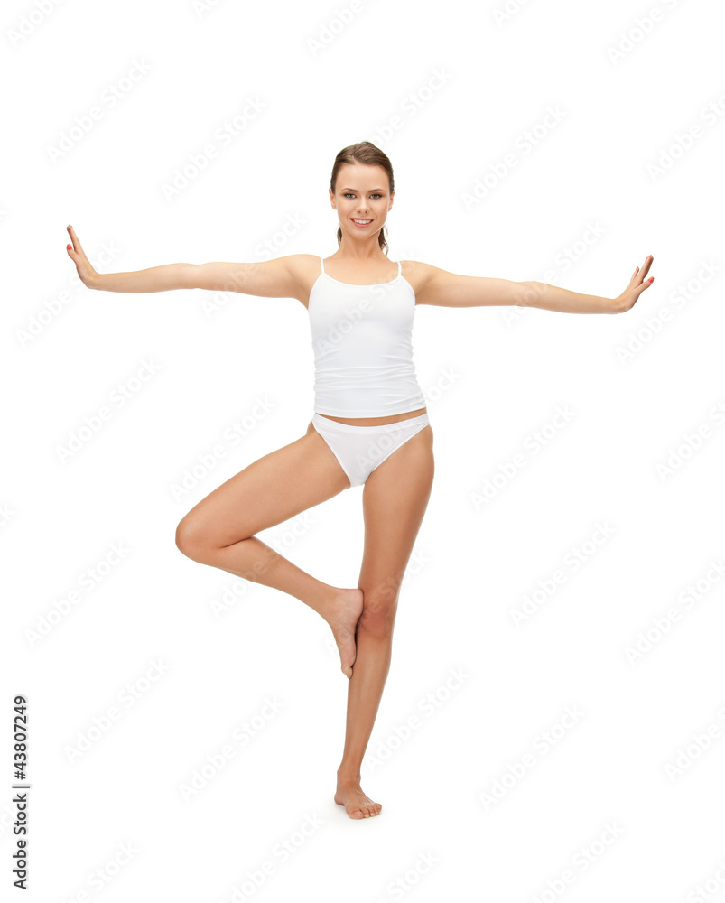 sporty woman in cotton undrewear sporty woman in cotton undrewear