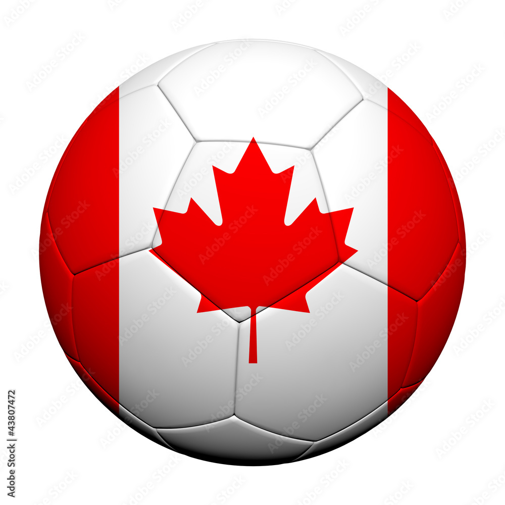 Obraz premium Canada Flag Pattern 3d rendering of a soccer ball