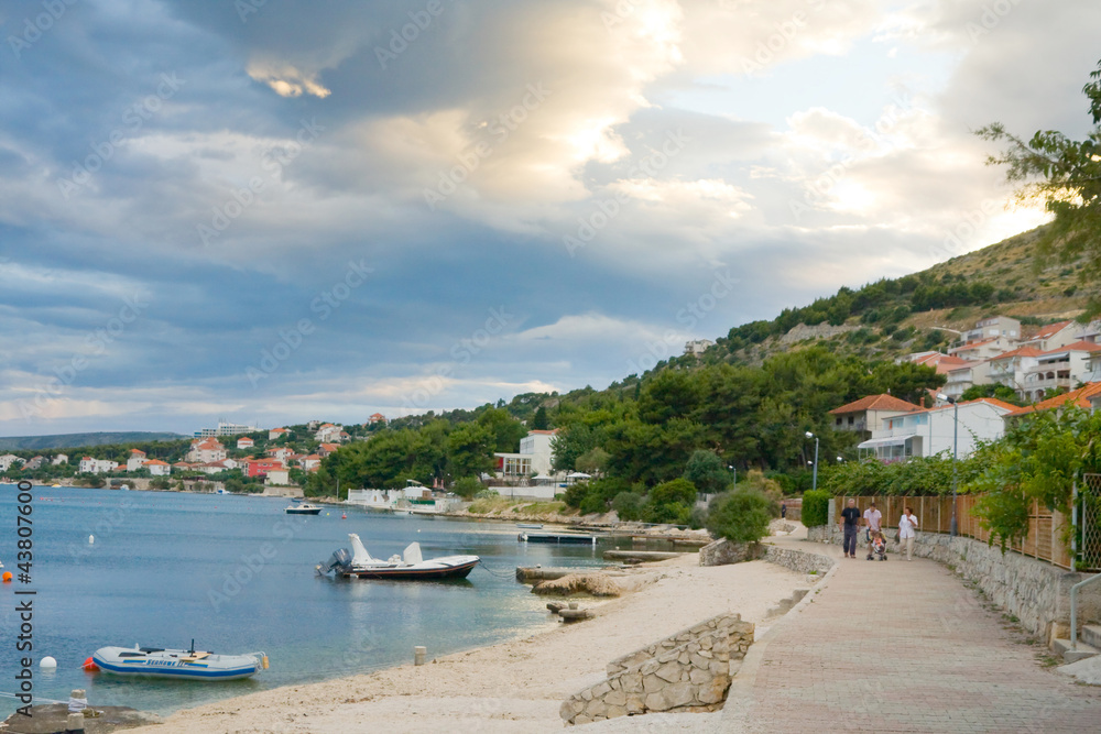 Croatian coast and marina, Seget near Trogir