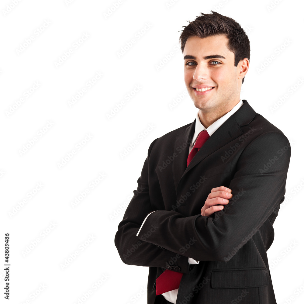 Handsome young businessman portrait isolated on white Handsome young businessman portrait isolated on white
