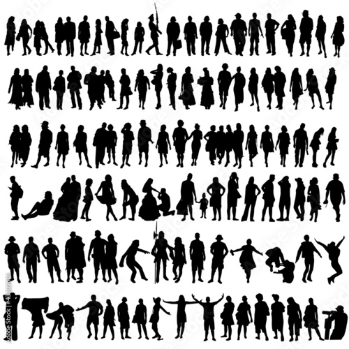 people vector black silhouette man and woman