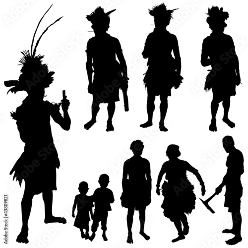 tribe people vector silhouette