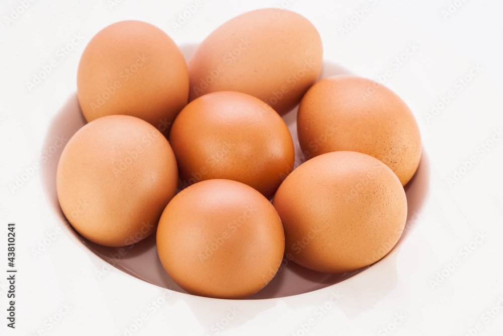 Chicken brown egg isolate background Chicken brown egg isolate background