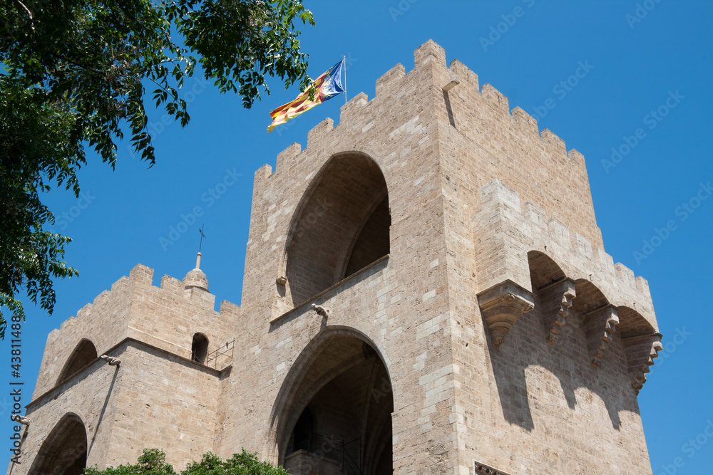 Valencia - Serranos Towers, the interior medieval facade