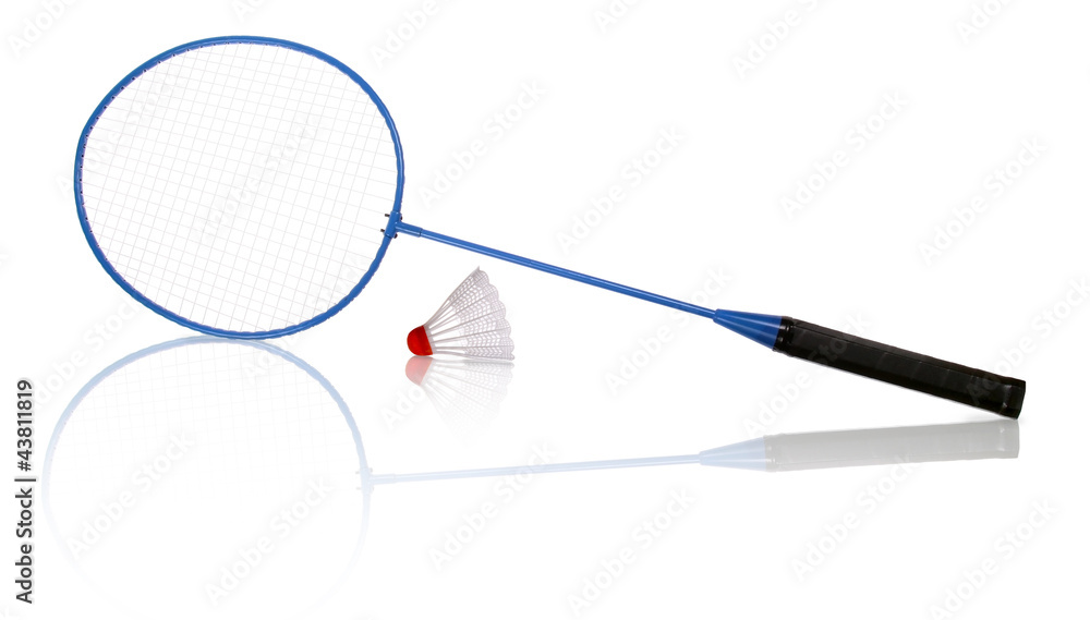 Badminton racket and shuttlecock Badminton racket and shuttlecock