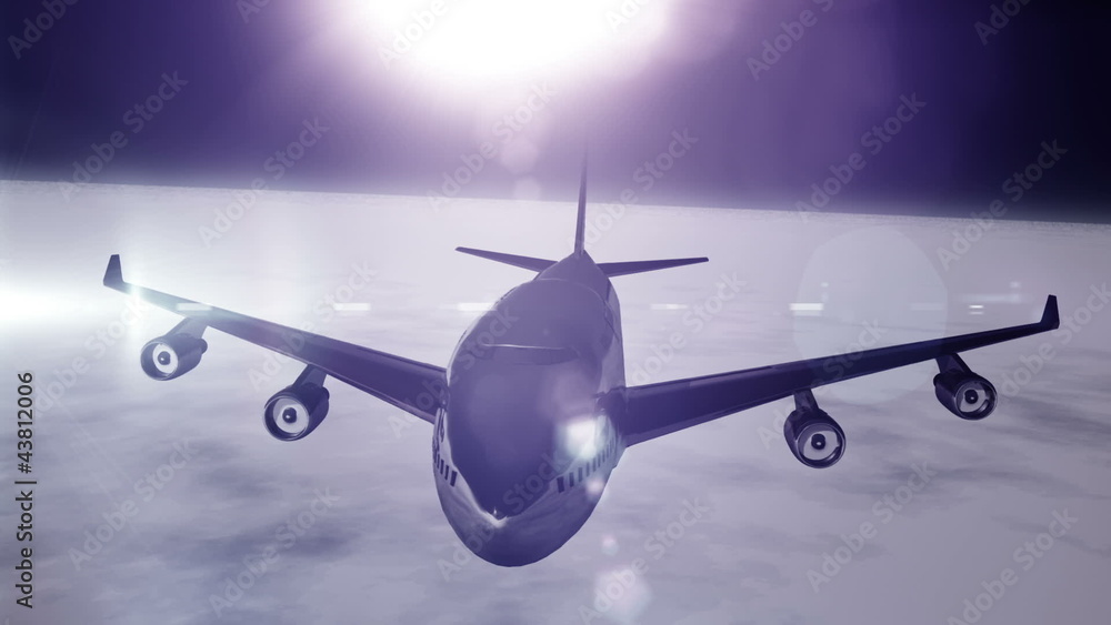 Airplane Flying 3D render Airplane Flying 3D render