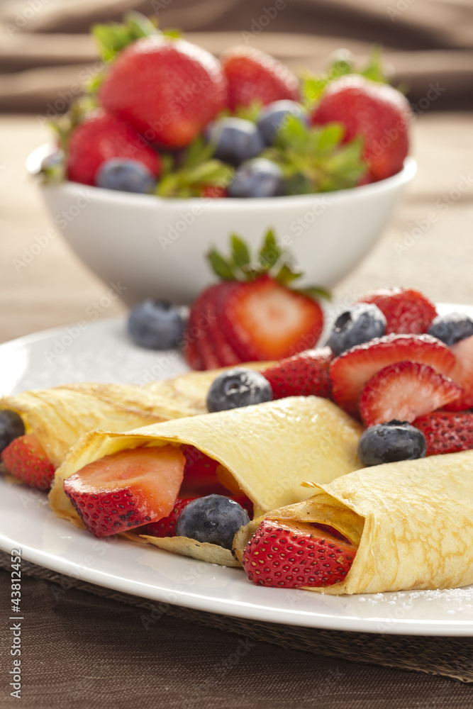 Fresh Homemade Strawberry Crepes Fresh Homemade Strawberry Crepes