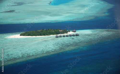 Tropical island aerial view