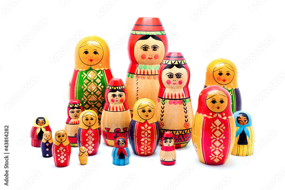 Collection of Antique Russian Dolls