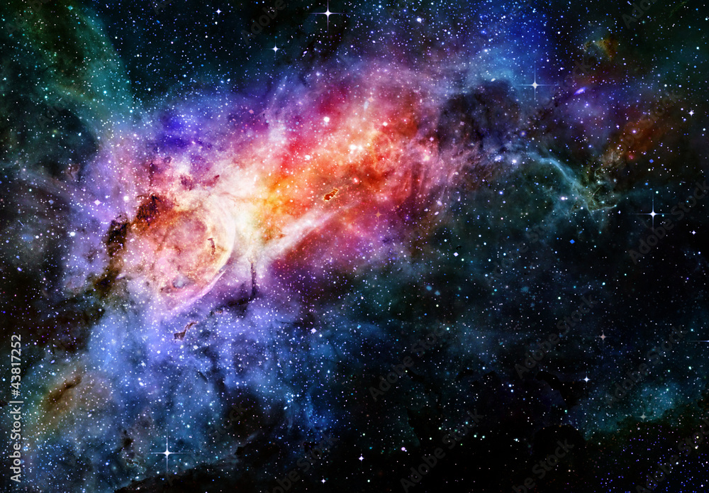 Naklejka premium gwiaździsta mgławica kosmosu i galaktyka