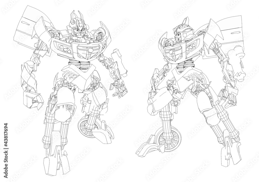 Fototapeta premium The robot into the future. isolate on white background