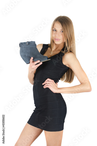woman with a shoe