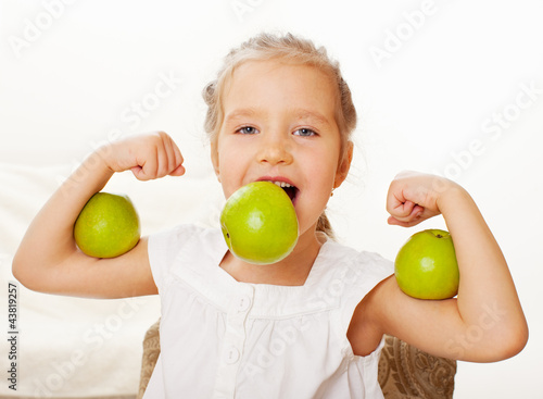 Child with apples