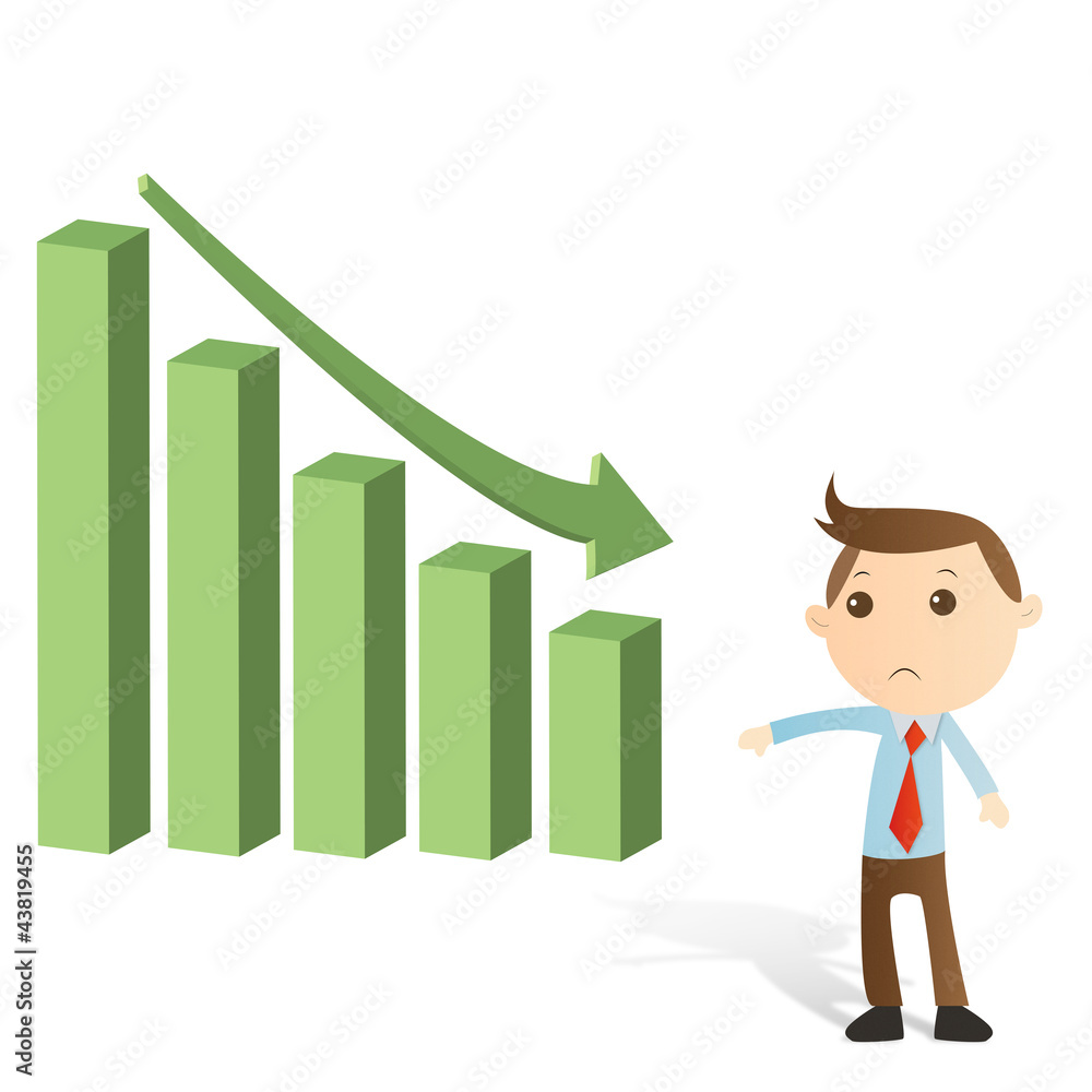 Businessman with graph on white background Businessman with graph on white background