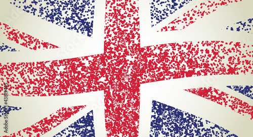 UK flag, wavy -  grunge illustration