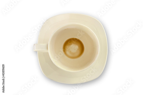 Cup of coffee isolated on white background.