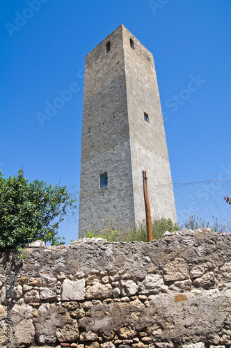 Tower and Campo Cialdi. Tarquinia. Lazio. Italy.