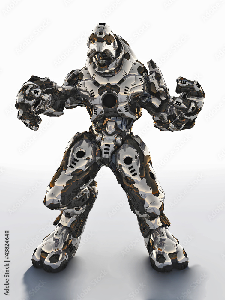 Futuristic science fiction alien battle droid Futuristic science fiction alien battle droid