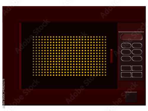 Red microwave oven