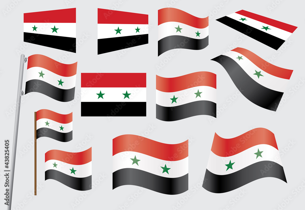 set of flags of Syria vector illustration set of flags of Syria vector illustration