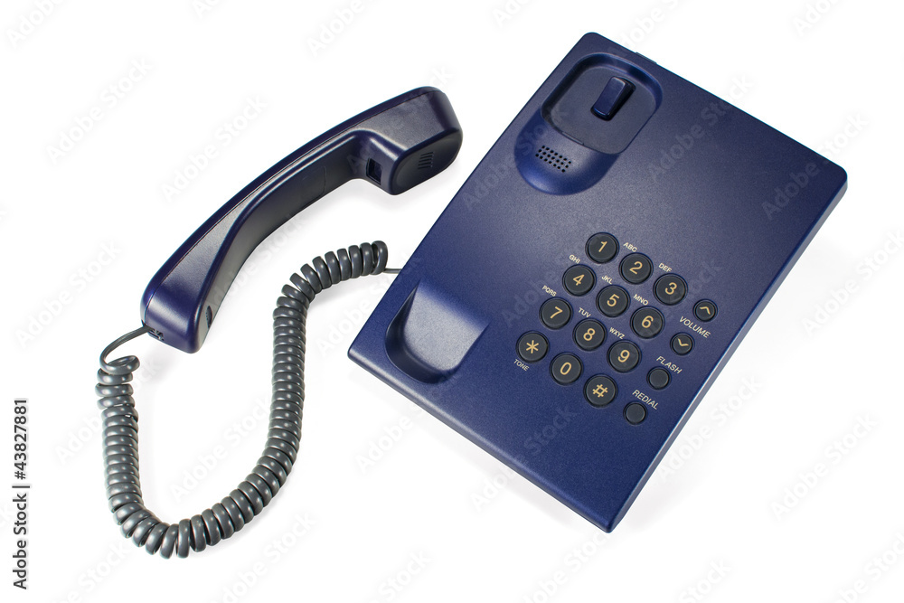 Corded landline telephone, isolated on white Corded landline telephone, isolated on white