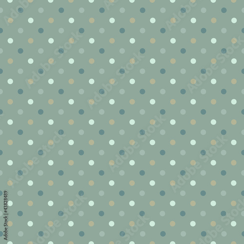 Seamless polka dot pattern in cold green gamut. Vector illustrat