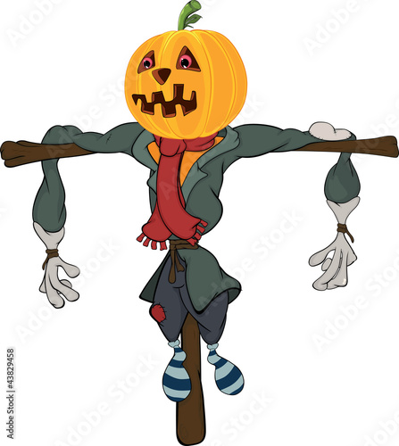 Scarecrow halloween pumpkin cartoon