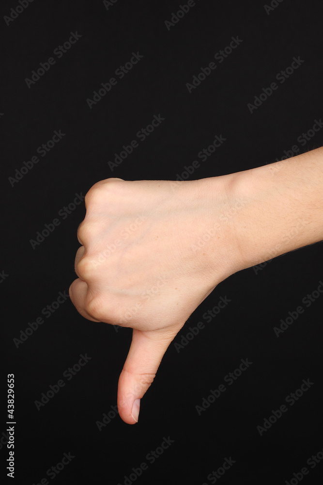 Hand making sign isolated on black Hand making sign isolated on black