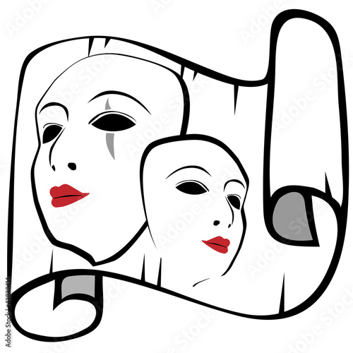 Mask and the old paper