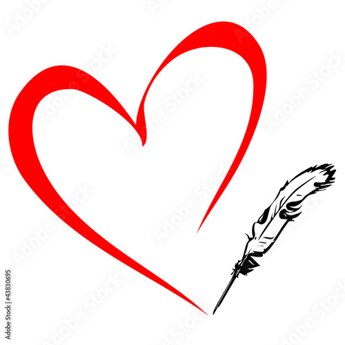 Pen draws the heart