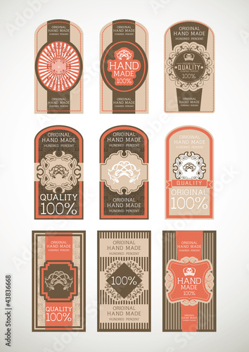 Vintage label Style with nine Design Element