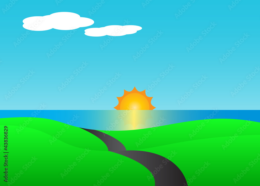 Fototapeta premium Vector Summer Landscape