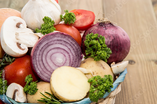 Many Vegetables in a basket