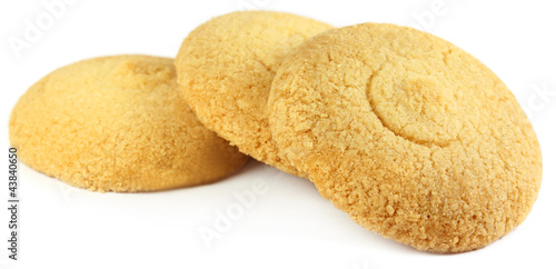 Butter cookies over white background
