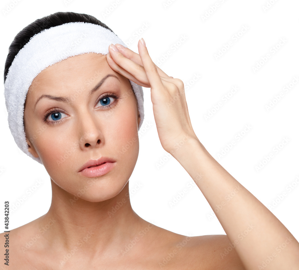 Planning a facelift, isolated, white background Planning a facelift, isolated, white background