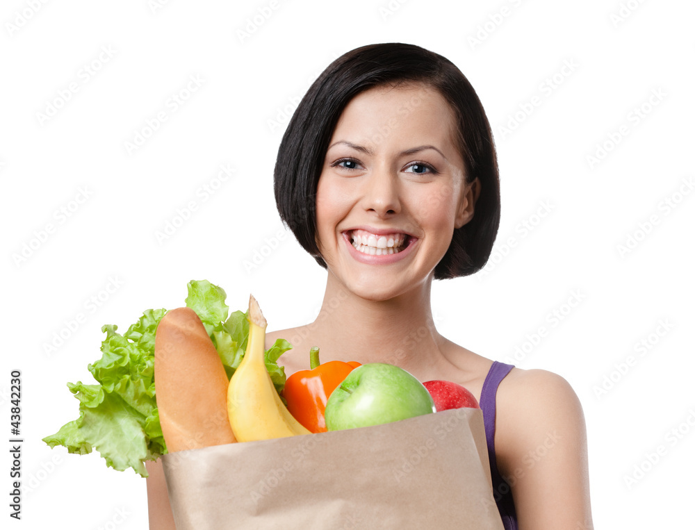 Healthy bargain of fruit and vegetables, Isolated Healthy bargain of fruit and vegetables, Isolated