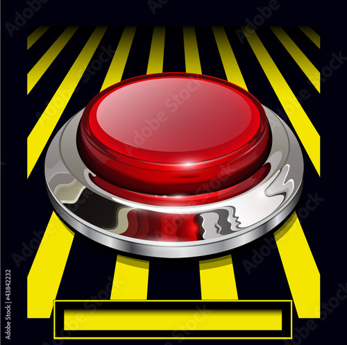 Red alarm chrome shiny button background