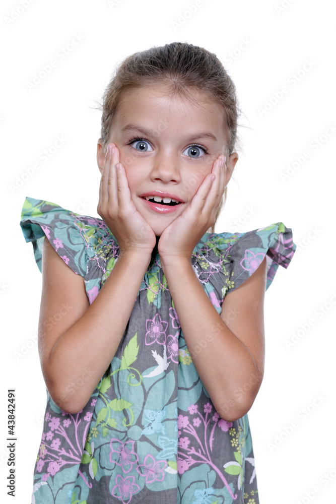 little amazing girl with blue eyes and opening mouth little amazing girl with blue eyes and opening mouth