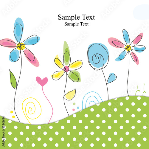 Floral Greeting Card, vector