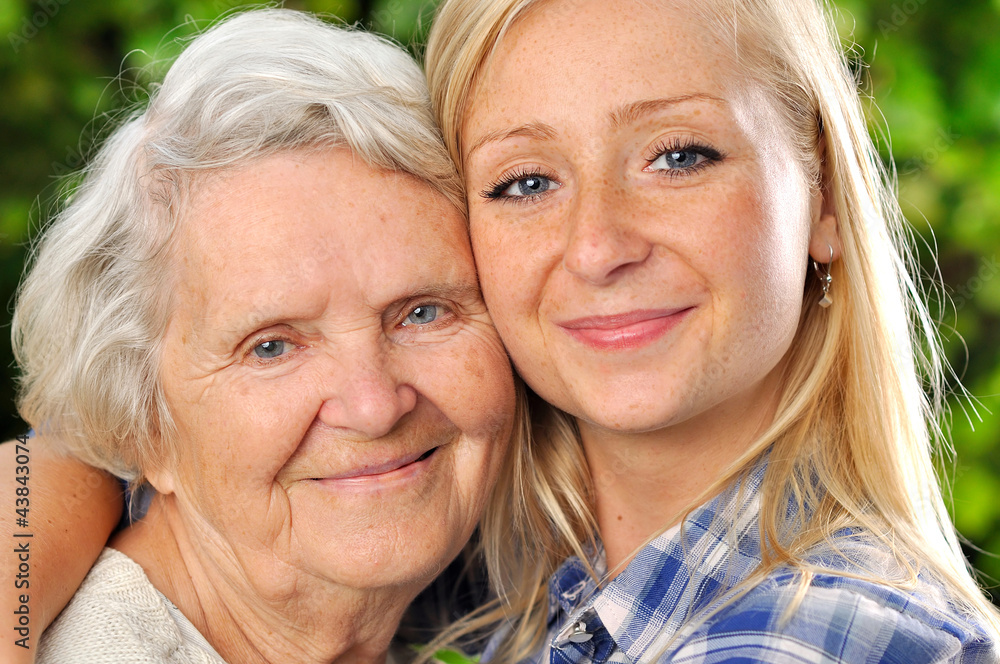 Grandmother and granddaughter. Grandmother and granddaughter.
