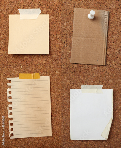 brown old paper note background cork board photo