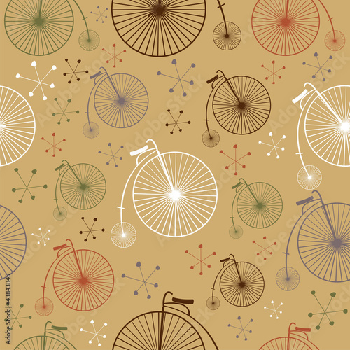Vintage bicycle seamless pattern