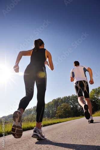 Young couple jogging