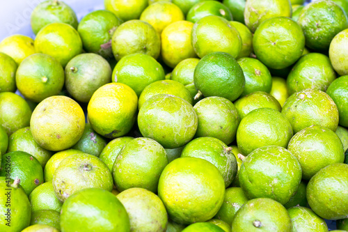 Fresh green lemon ,lime at market