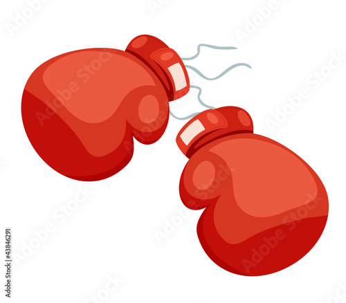 A two boxing glove on a white