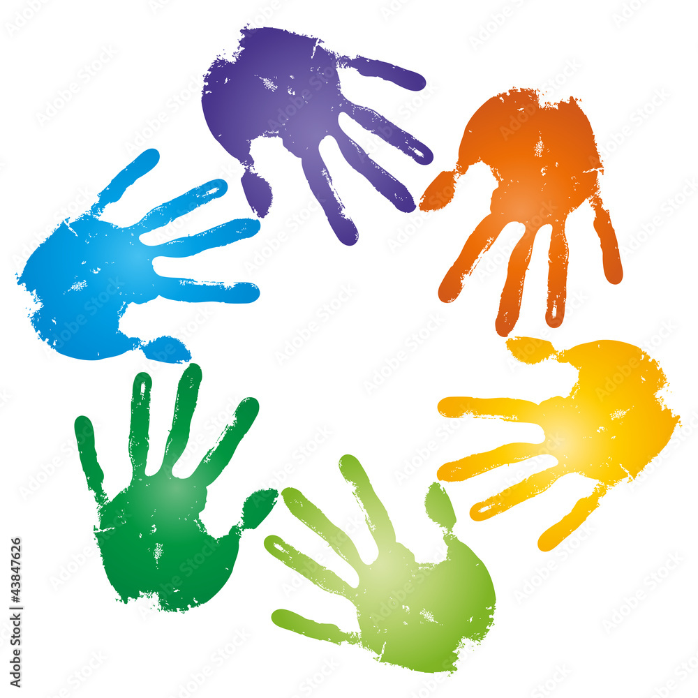 High resolution conceptual painted hands High resolution conceptual painted hands