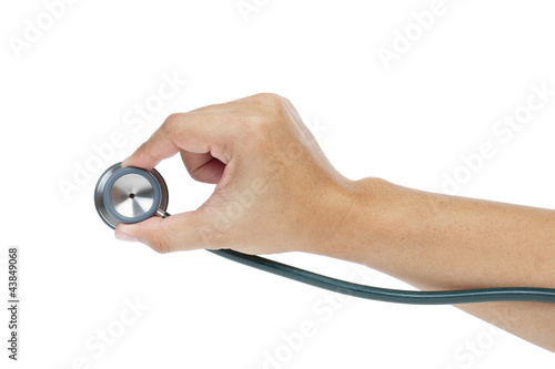 stethoscope and hand