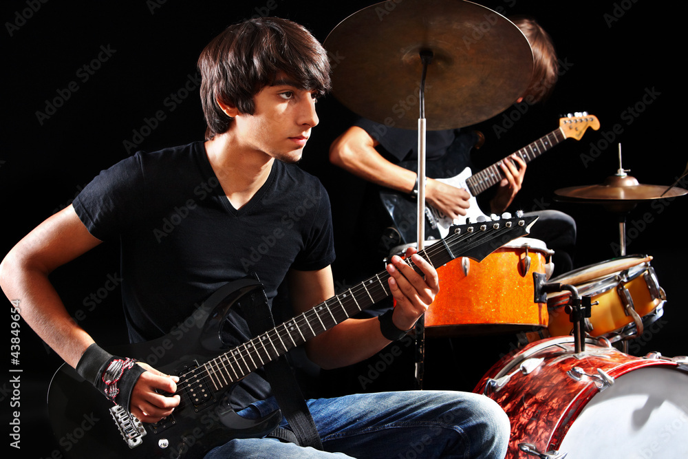 Fototapeta premium Men playing guitar.